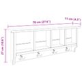 vidaXL Vešiak Hnedá 70 x 11 x 27 cm Masívne mahagónové drevo
