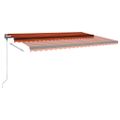 vidaXL Stojaca ručne zaťahovacia markíza 500x350 cm oranžovo-hnedá