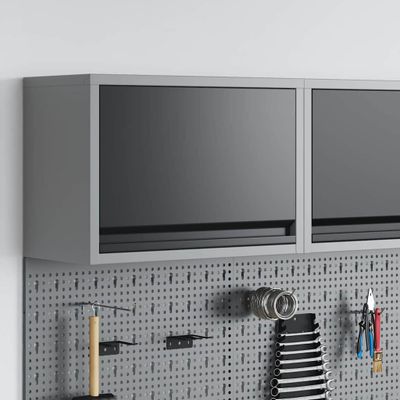 vidaXL Skrinka na náradie s úložiskom Čierna a Šedá 50 x 25 x 35 cm