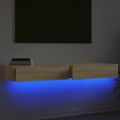 vidaXL TV skrinky s LED svetlami 2 ks dub sonoma 60x35x15,5 cm