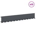 vidaXL Obrubník trávnika 10 ks 102 x 15 x 4 cm Oceľ Antracitová