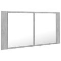 vidaXL LED kúpeľňová zrkadlová skrinka betónová sivá 90x12x45 cm akryl