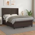 vidaXL Boxspring posteľ s matracom hnedá 140x190 cm umelá koža