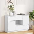 vidaXL Servírovacia skriňa Vysoký lesk bielej 100 x 30 x 65,6