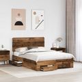 vidaXL Rám postele Staré drevo 140 x 200 cm Kompozitné drevo