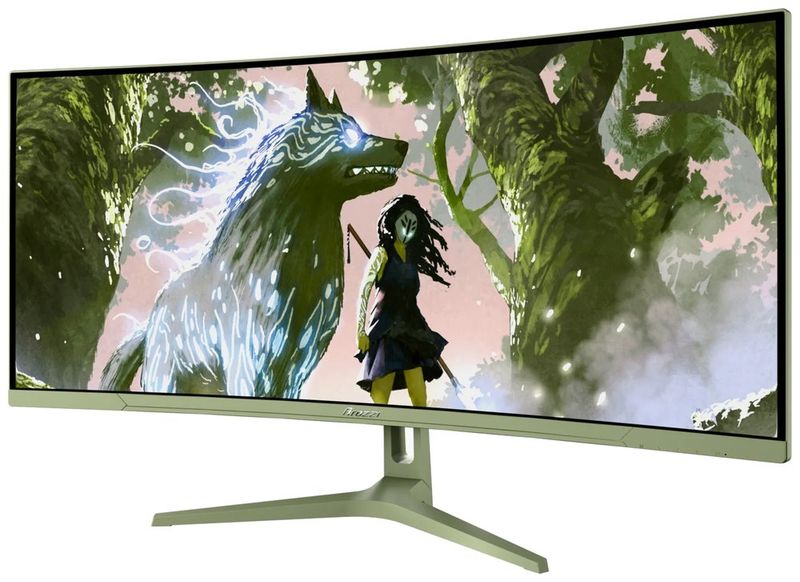 AROZZI NOVA herní monitor 34" 34T2K165 Forest Green/ LED/ 3440x1440/ 165Hz/ VA/ 4000:1/ 1ms/ 2xHDMI/ 2xDP/ mech. zelený LED monitor, herní, prohnutý, 34", VA, 3440×1440, 21:9, 1ms, 165Hz, 2× HDMI, 2× DisplayPort, repro, zelený, en. tr. F