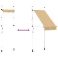 vidaXL Ručne zaťahovacia markíza 100 cm žlto-modré pásiky