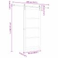 vidaXL Posuvné dvere 93 x 211 cm Masívne borovicové drevo a sklo