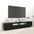 vidaXL TV skrinka s LED svetlami lesklá čierna 200x35x40 cm