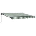 vidaXL Rám markízy Zelená a biela 350 x 250 cm Polyester s PU povrchom