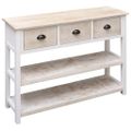 vidaXL Komoda bielo-hnedá 108x30x76 cm masívne drevo paulownia