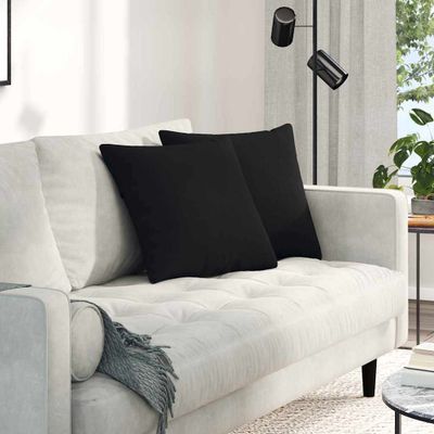 vidaXL Vankúše na pohovku 2 pcs Čierna 45 x 45 cm látka