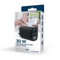 GEMBIRD Nabíjačka, USB/USB-C, 30W, čierna
