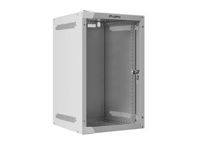 Lanberg racková skriňa 10'' nástenná 9u/280x310 (flat pack) s presklenými dverami šedá