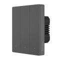 Inteligentný WiFi nástenný spínač SONOFF M5-3C-80 (3-kanálový, do rámu, grafitový)