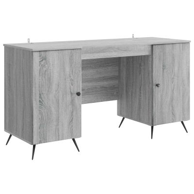 vidaXL Stôl s poličkou Sivá sonoma 142,5 x 50 x 75 cm Kompozitné drevo