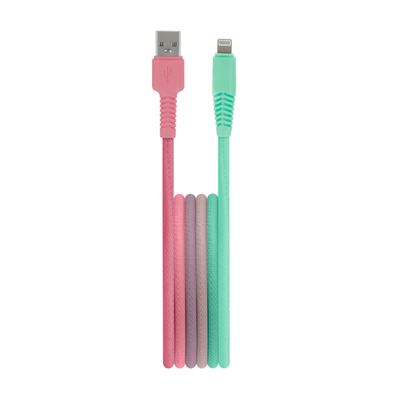 Setty kábel USB - Lightning 1,5 m 2,4A KGA-L-1.52420 tyrkysovo-ružový gradient