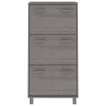 vidaXL Skrinka na topánky HAMAR, svetlosivá 59,5x35x117 cm, borovica