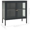 vidaXL Komoda antracitová 70x35x70 cm oceľ a sklo