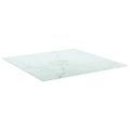 vidaXL Stolová doska, biela 70x70cm 6mm tvrdené sklo, mramorový dizajn