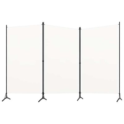 vidaXL 3-panelový paraván biely 260x180 cm látka