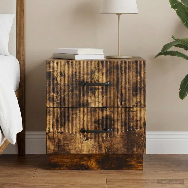 vidaXL Nočný stolík Dymový dub 43 x 34,5 x 44,5 cm Kompozitné drevo