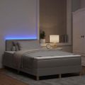 vidaXL LED box s pružinami Sivohnedá 120 x 190 cm látka