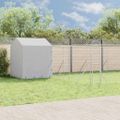 vidaXL Vonkajší koterec pre psov so strechou strieborný 10x6x2,5m oceľ