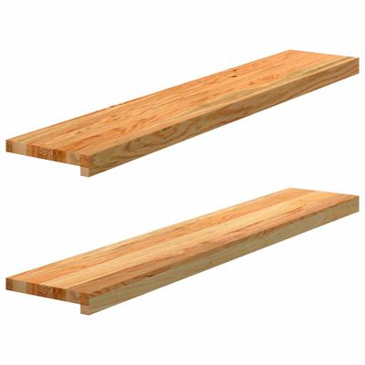 vidaXL Okenný parapet 2 ks svetlohnedá 110x20x2 cm dubový masív