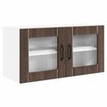 vidaXL Nástenný sklenený kabinet PORTO Hnedý dub 80 x 31 x 40 cm