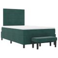 vidaXL Posteľ s pružinovým rámom Tmavozelená 200 x 120 cm Zamat