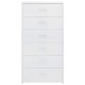 vidaXL Komoda so 6 zásuvkami, lesklá biela 50x34x96cm kompozitné drevo
