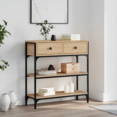 vidaXL Konzolový stolík dub sonoma 72,5x25x75 cm kompozitné drevo