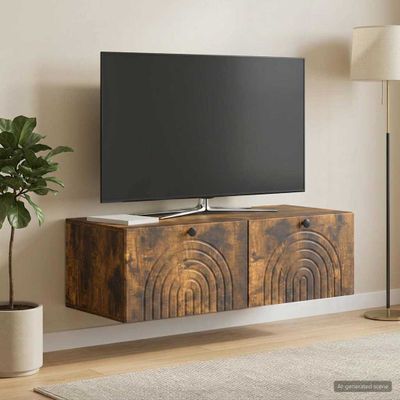 vidaXL Nástenná TV skrinka Dymový dub 99 x 41 x 30 cm Kompozitné drevo