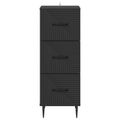 vidaXL Zásuvkový kabinet Čierna 33 x 34,5 x 89,5 cm Kompozitné drevo