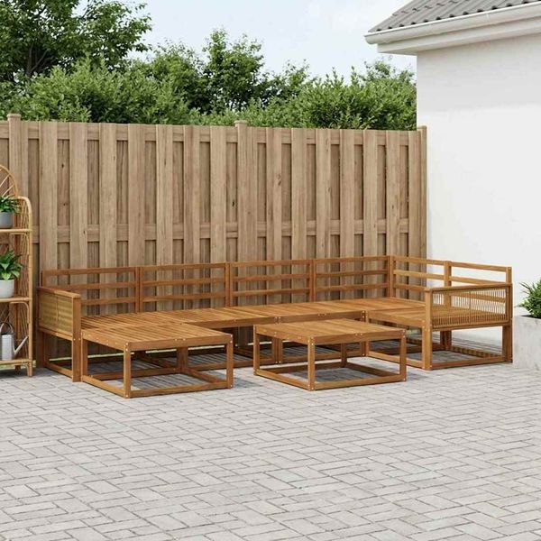 vidaXL Záhradná súprava gaučov 7 pcs Prírodná Pevné akáciové drevo