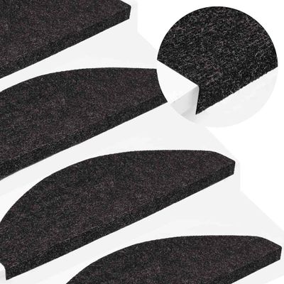 vidaXL Nášľapy na schody samolepiace 10 ks antracitové 65x22,5x3,5 cm