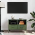 vidaXL TV skrinka olivovozelená 68x39x50,5 cm oceľ