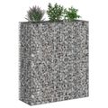 vidaXL Gabiónová vyvýšená posteľ 2 ks 130 x 50 x 150 cm Strieborná