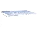 vidaXL Ručne zaťahovacia markíza s LED 6x3 m modro-biela