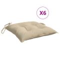 vidaXL Vankúše na paletové sedenie 6 ks béžové 50x50x7 cm oxford.látka