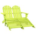 vidaXL 2-miestna záhradná stolička a taburetka Adirondack jedľa zelená
