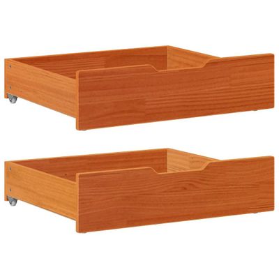 vidaXL Zásuvky pod posteľ 2 ks voskové 75x55x17 cm masívna borovica