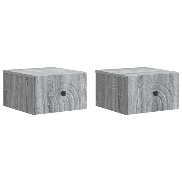 vidaXL Nástenná nočná skrinka 2 pcs Sivá sonoma 33 x 34,5 x 20 cm