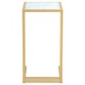 vidaXL Počítačový bočný stolík biely mramor 50x35x65 cm tvrdené sklo