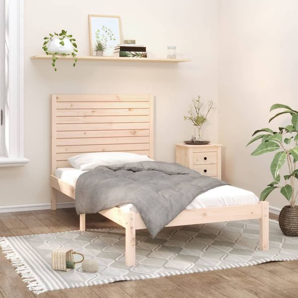vidaXL Posteľný rám masívne drevo 90x200 cm