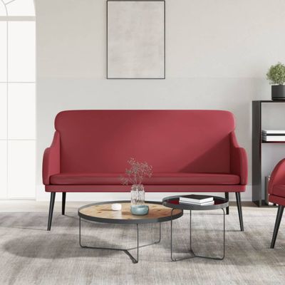 vidaXL Lavička vínovočervená 110x76x80 cm umelá koža