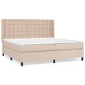 vidaXL Boxspring posteľ s matracom kapučínová 200x200 cm umelá koža