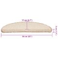 vidaXL Schodové rohože 30 ks 56x17x3 cm krémové, polkruhové