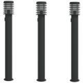 vidaXL Vonkajšie stojace lampy zásuvka 3 ks čierne 110 cm nehrdz. oceľ